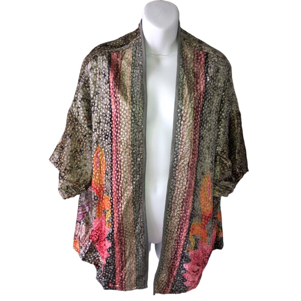 Anthropologie Bl^nk London cactus pattern velvet Kimono nwot blank bl-nk